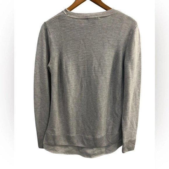 Hilary Radley Size Medium Layered Look Light Gray Sweater Academia Preppy Y2K - Picture 3 of 7